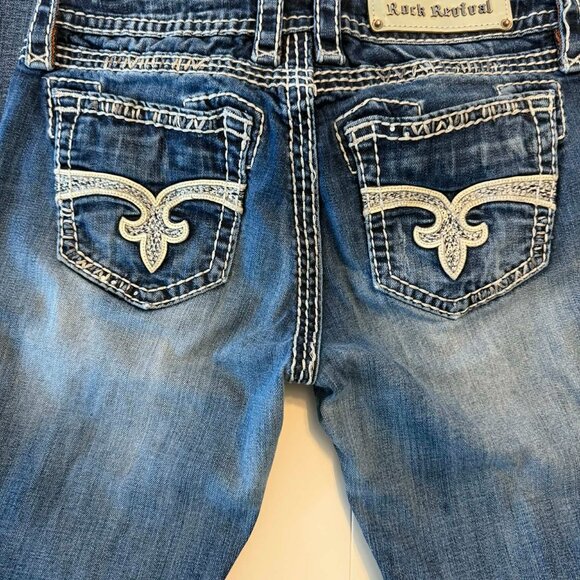 Rock Revival Ella Easy Boot Jeans | Size 28 | 29” Inseam | Heavy Stitch Bootcut - Picture 4 of 9